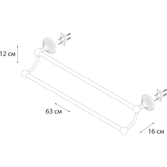 Полотенцедержатель Fixsen Retro FX-83802, цвет бронза - фото 3
