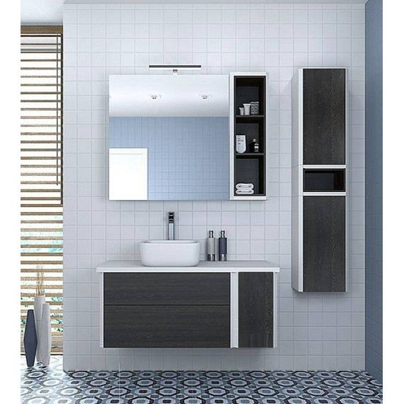 Модуль подвесной с бутылочницей Акватон Брук 20 см 1A201703BCDF0, белый/дуб феррара - фото 3