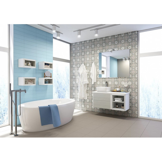 Тумба подвесная со столешницей Акватон Брук 80 см 1A202001BCDL0, белый/дуб латте - фото 4