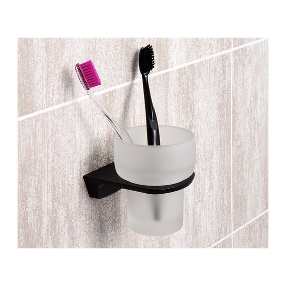 Стакан для зубных щеток WasserKraft Elbe K-7228, цвет чёрный - фото 2