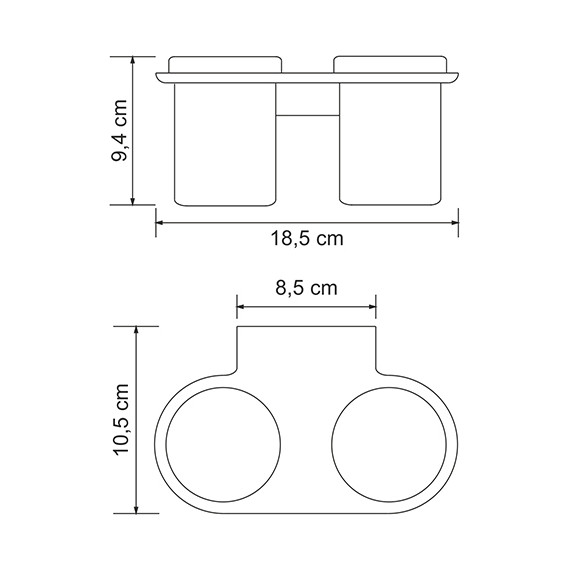 Стакан двойной для зубных щеток WasserKraft Kammel K-8328D - фото 4