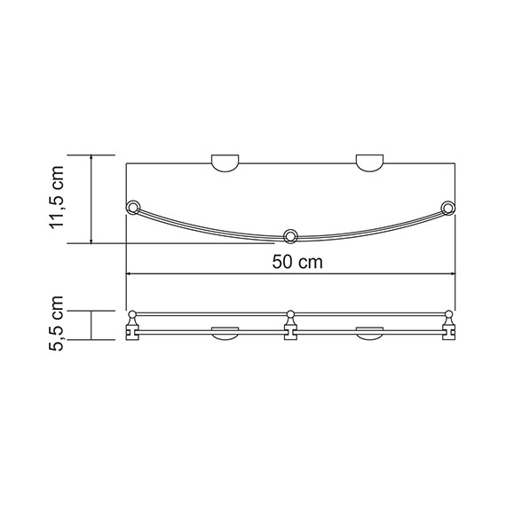 Полка стеклянная WasserKraft Kammel K-8344 50 см - фото 4