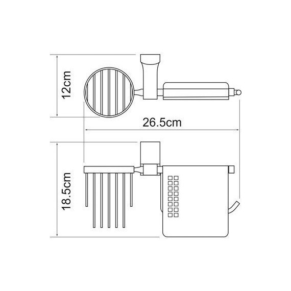Держатель для туалетной бумаги и освежителя WasserKraft Exter K-5259, цвет светлая бронза - фото 4