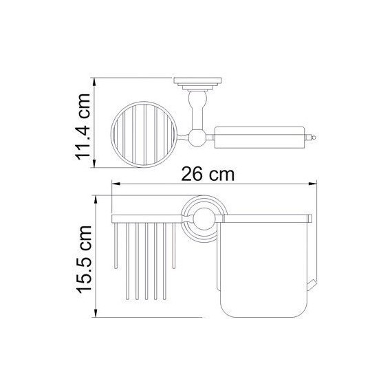 Держатель для туалетной бумаги и освежителя WasserKraft Isar K-7359, цвет тёмная бронза - фото 4