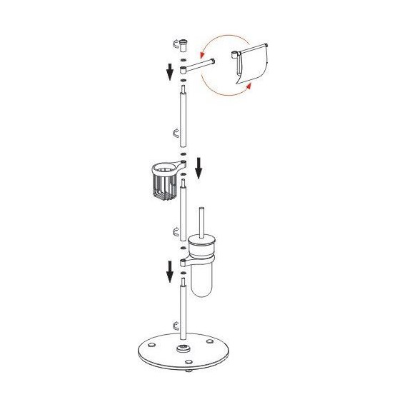 Стойка с держателем и ёршиком WasserKraft K-1256 - фото 4
