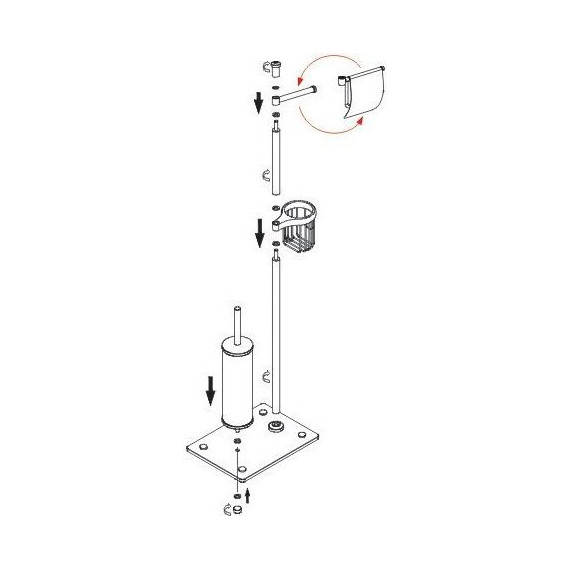 Стойка с держателем и ёршиком WasserKraft K-1264 - фото 5