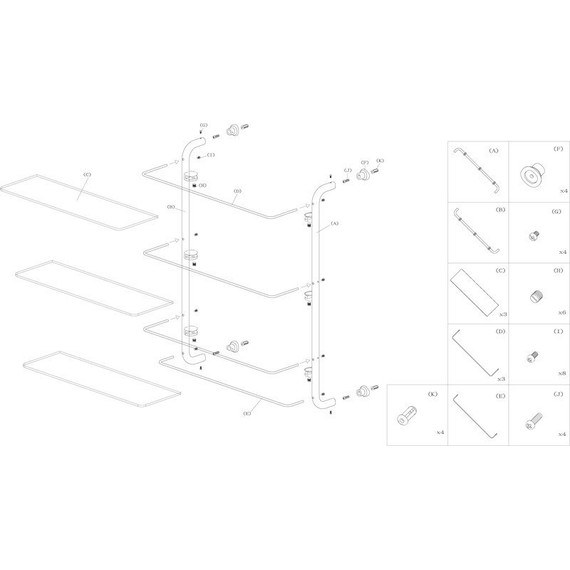 Полка стеклянная WasserKraft K-2033 50 см - фото 3