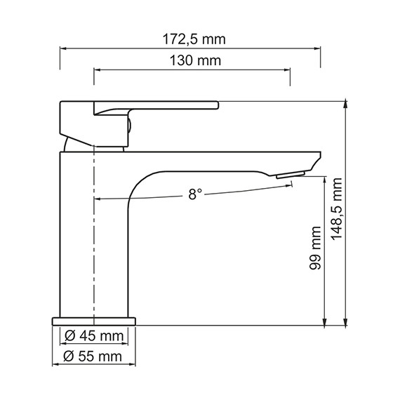 Смеситель для раковины WasserKraft Elbe 7403, чёрный - фото 9