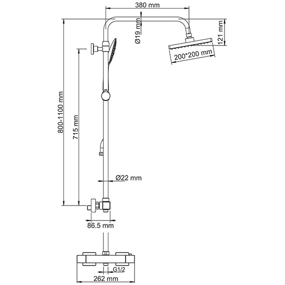 Душевая стойка с термостатом WasserKraft A15502 Thermo - фото 7
