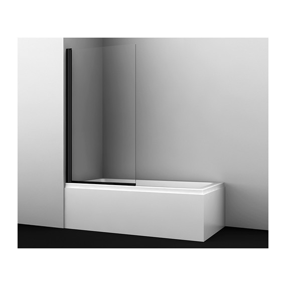 Шторка для ванны WasserKraft Berkel 80 см 48P01-80BLACK, чёрный/прозрачное - фото 