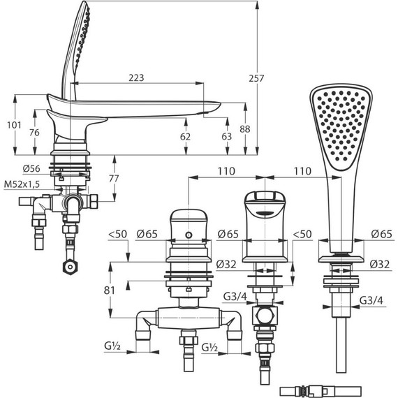 Смеситель для ванны Kludi Ambienta 534470575 - фото 4