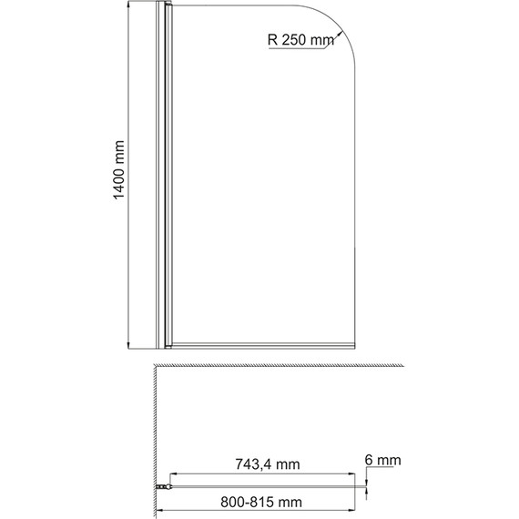 Шторка для ванны WasserKraft Leine 80 см 35P01-80, хром/прозрачное - фото 3