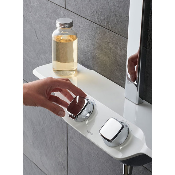 Душевая стойка с термостатом Kludi Cockpit Discovery 8020091-00, белый/хром - фото 3