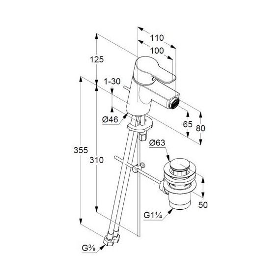 Смеситель для биде Kludi Pure&Easy 375339165, белый - фото 5