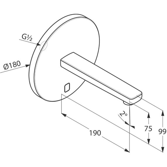 Смеситель для раковины настенный электронный Kludi Zenta 190 мм 3850305 - фото 4