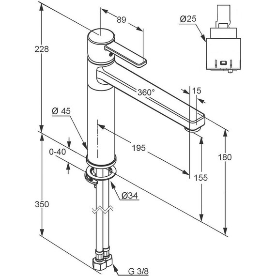 Смеситель для кухни Kludi Zenta 389738675, чёрный - фото 3