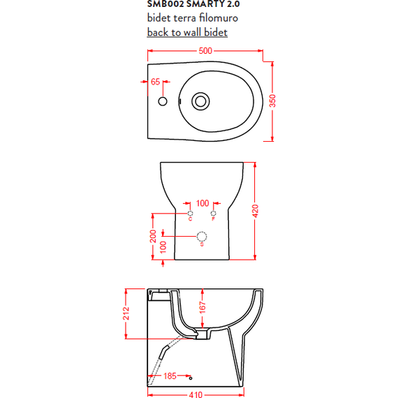 Биде напольное ArtCeram Smarty SMB002 01 00bi*0 - фото 4