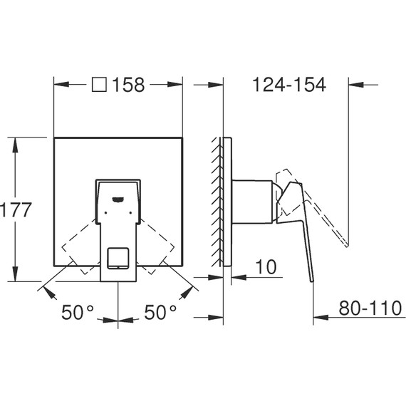 Смеситель для душа Grohe Eurocube 24061000 - фото 3