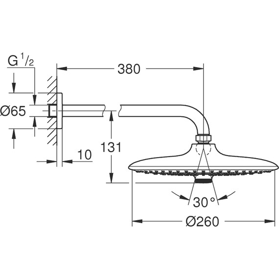 Верхний душ Grohe Euphoria 260 SmartControl 26458000 - фото 6