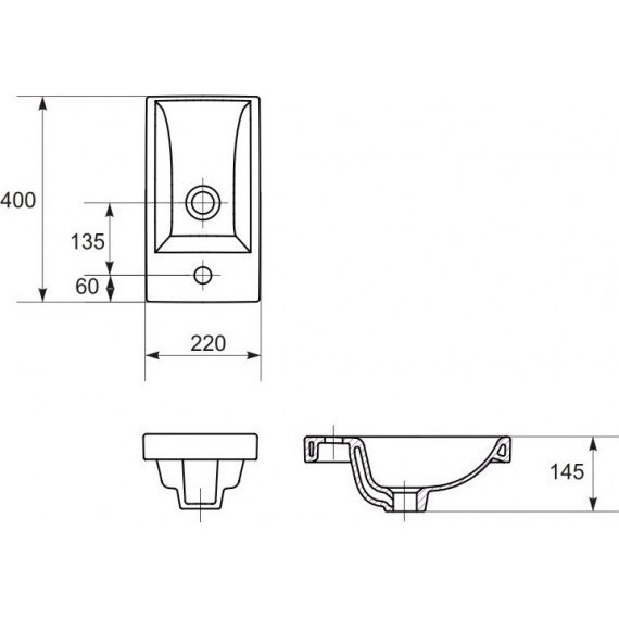 Раковина на столешницу Cersanit Como 40 см UM-COM40/1 - фото 3