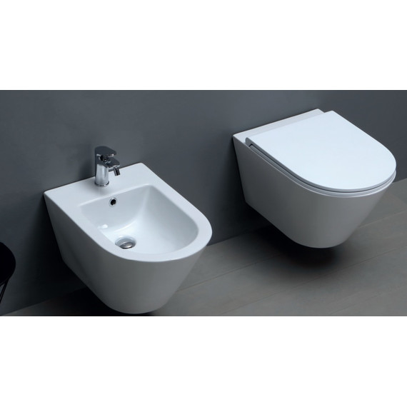 Унитаз подвесной Azzurra Forma FMVKSPE00000BI с тонкой крышкой микролифт - фото 5