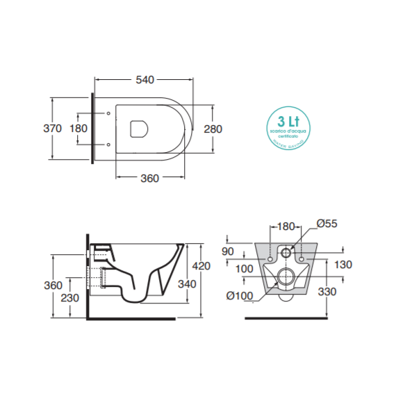 Унитаз подвесной Azzurra Forma FMVKSPE00000BI с тонкой крышкой микролифт - фото 6