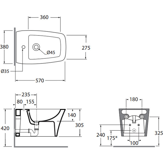 Биде подвесное Azzurra Hera HEBKS000000MBI*1 - фото 6