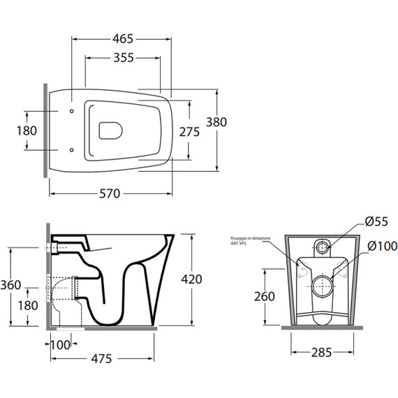 Унитаз приставной безободковый Azzurra Hera HEVCTPE00000BI с тонкой крышкой микролифт - фото 7