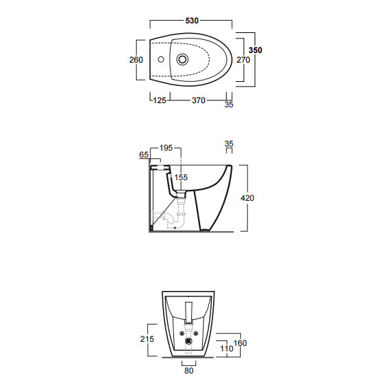 Биде напольное Simas Lft Spazio LFT21 nero*1 - фото 3