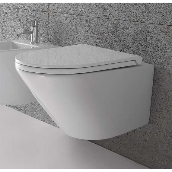 Унитаз подвесной безободковый Globo Forty3 FOS05.BI - фото 3