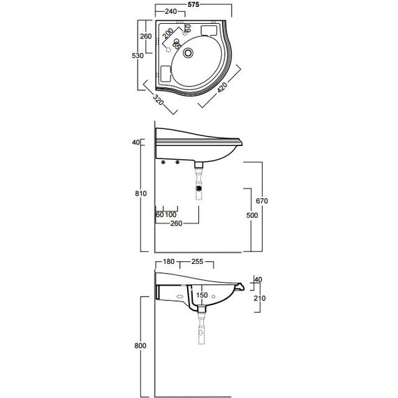 Раковина угловая Simas Arcade 57 см AR884bi*1 - фото 2