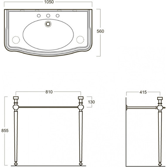 Раковина с консолью Simas Arcade 105 см AR874bi*1 - фото 5