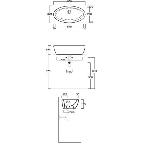 Раковина-чаша Simas Lft Spazio 65 см LFT64bi*0 - фото 4