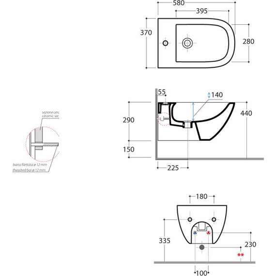 Биде подвесное Globo Stockholm LAS09.BI*1 - фото 6