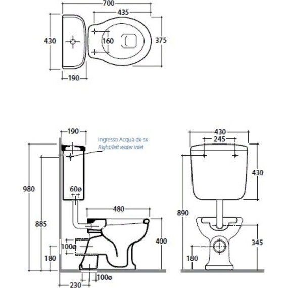Унитаз-компакт слив вертикальный Globo Paestum PA001.BI - фото 6