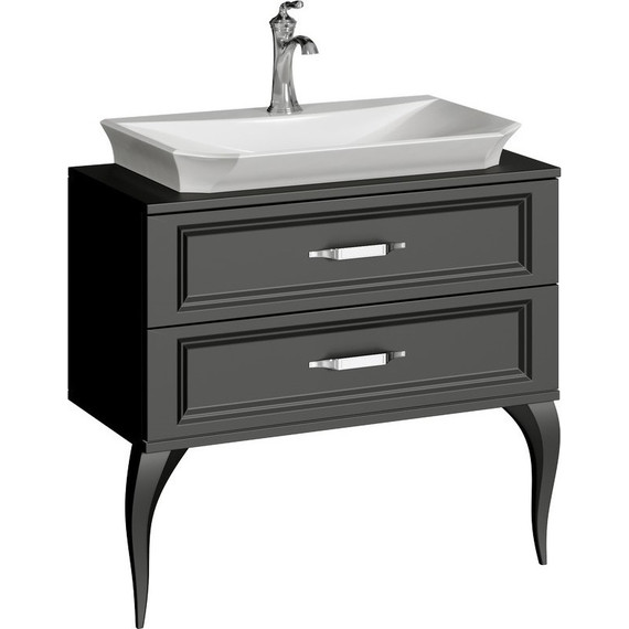 Тумба напольная с раковиной Aqwella La Donna 85 см LAD0108BLK, черный, Цвет фасада: чёрный - фото 