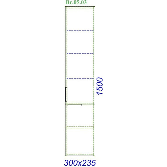 Пенал подвесной Aqwella Бриг 30 см Br.05.03/W, универсальный - фото 5
