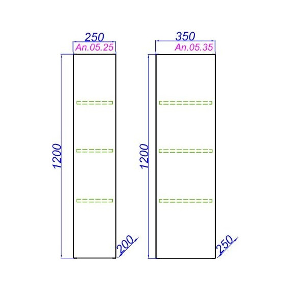 Пенал подвесной Aqwella Анкона 25 см An.05.25/А, акация - фото 4
