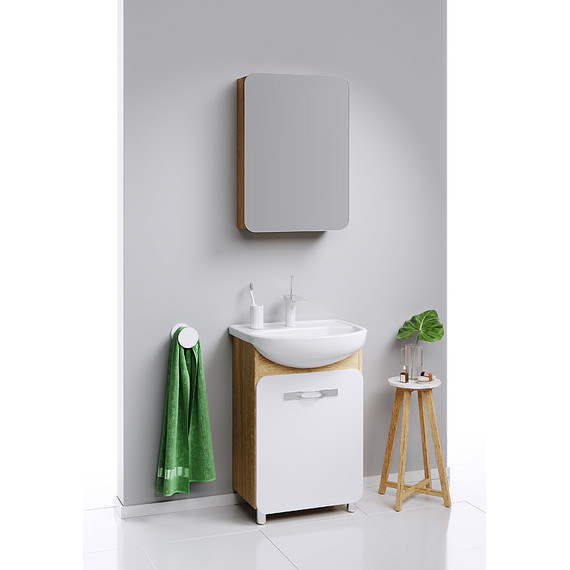 Зеркало-шкаф Aqwella Вега 50 см Veg.04.05, дуб сонома - фото 3