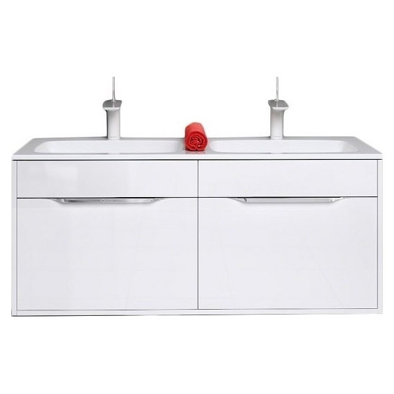 Тумба подвесная с раковиной Aqwella Malaga 120 см Mal.01.12, Цвет фасада: белый - фото 