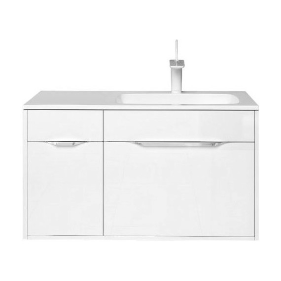 Тумба подвесная с раковиной Aqwella Malaga 90 см Mal.01.09/R, Цвет фасада: белый - фото 