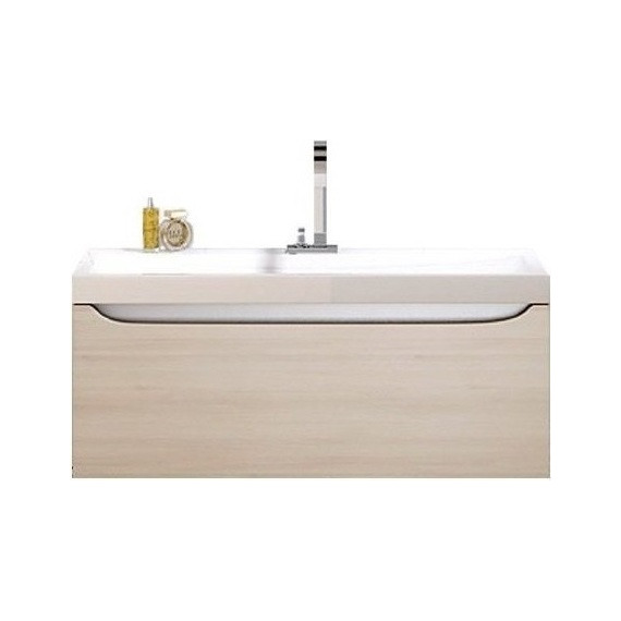 Тумба подвесная с раковиной Aqwella Verona 100 см Ver.01.10/A+042540, акация, Цвет фасада: бежевый - фото 