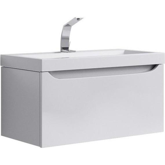 Тумба подвесная с раковиной Aqwella Verona 80 см Ver.01.08/W, Цвет фасада: белый - фото 