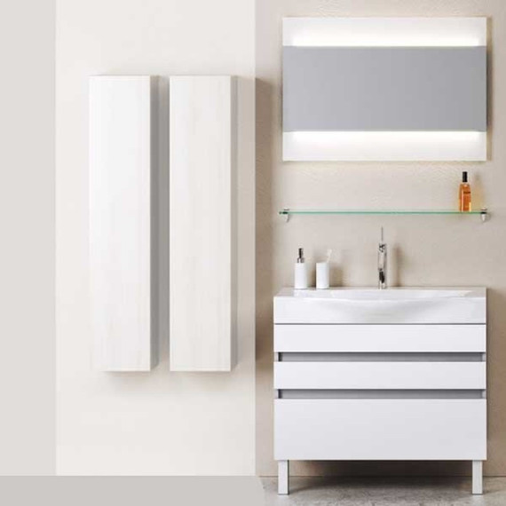 Тумба напольная с раковиной Aqwella Bergamo 80 см Bеr.01.08/n/W, Цвет фасада: белый - фото 4