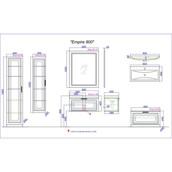 Зеркало Aqwella Империя 100 см Emp.02.10/W - фото 7