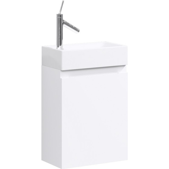 Тумба подвесная с раковиной Aqwella Леон-МР 40 см Ln-МР.01.04/W, Цвет фасада: белый - фото 