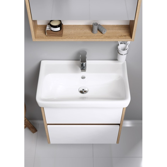 Тумба подвесная с раковиной Aqwella Сити 60 см CI0106DB, дуб балтийский, Цвет фасада: дуб балтийский - фото 4