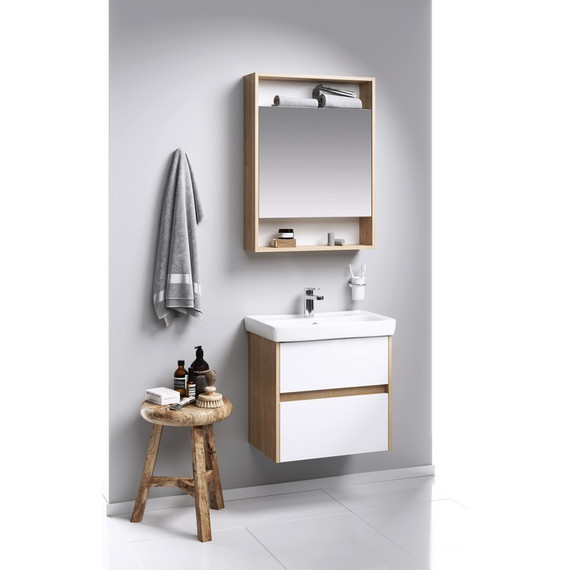 Зеркало-шкаф Aqwella Сити 60 см SIT0406DB, дуб балтийский - фото 4