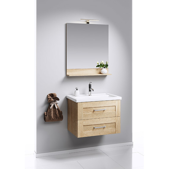 Тумба подвесная с раковиной Aqwella Фостер 60 см FOS01062DS, дуб сонома - фото 4