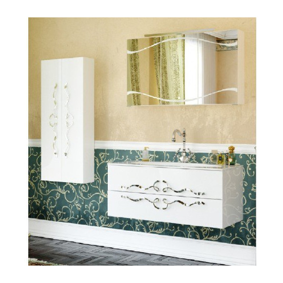 Тумба подвесная с раковиной Aqwella Clarberg Due amanti 120 см Due.01.12/W/CR, белый/серебро - фото 4